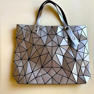 Brand new silver origami-style tote $20